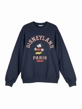 Disneyland Paris Mickey Mouse Navy Sweatshirt Large Varsity Graphic Disney Parks